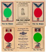 SCARCE COOLIDGE/DAVIS AND HOOVER/SMITH 3D ADVERTISING CARDS.