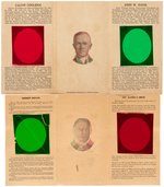 SCARCE COOLIDGE/DAVIS AND HOOVER/SMITH 3D ADVERTISING CARDS.