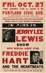 JERRY LEE LEWIS 1972 CONCERT POSTER.