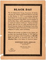 HANDBILL CALLING DAY  HUGO BLACK IS SEATED ON COURT "BLACKEST DAY" IN AMERICAN JUSTICE.