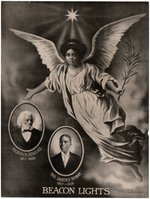 POSTER FROM 1910 WITH BLACK ANGEL HONORING FREDERICK DOUGLASS AND PAUL LAURENCE DUNBAR.