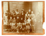 ONE ROOM SCHOOLHOUSE 1896 CLASS PHOTO WITH BLACKS/WHITES.