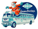 “BLUE RIDGE” BUS AD ORIGINAL ART WITH SANTA.