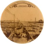 "UNION STOCKYARDS, CHICAGO/A BUSY ALLEY" REAL PHOTO POCKET MIRROR.