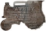 "AVERY KEROSENE OR DISTILLATE TRACTORS" SILVERED BRASS WATCH FOB.