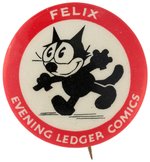 "FELIX" THE CAT BUTTON FROM 1930s SET OF NEWSPAPER COMIC STRIP CHARACTERS.