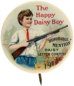 DAISY AIR RIFLE RARE 1914 LETTER CONTEST AWARD BUTTON.