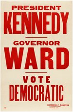 "PRESIDENT KENNEDY GOVERNOR WARD" SCARCE MASSACHUSETTS COATTAIL POSTER.