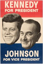 JUMBO 1960 KENNEDY/JOHNSON FLOATING HEAD JUGATE POSTER.