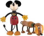 "MICKEY MOUSE" & "PLUTO THE PUP" LARGEST SIZE FUN-E-FLEX FIGURE PAIR.