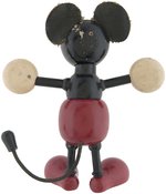 "MICKEY MOUSE" WOOD JOINTED FIGURE WITH LOLLIPOP HANDS.