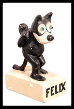 EXCEPTIONAL FELIX PLASTER FIGURINE WITH RHINESTONE EYES.