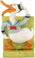LONG-BILLED DONALD DUCK BISQUE TOOTHBRUSH HOLDER.