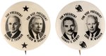 TRUMAN/BARKLEY AND DEWEY/WARREN REAL PHOTO JUGATE BUTTONS HAKE #1 & #7.