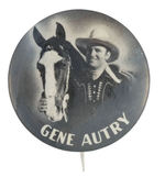 "GENE AUTRY" EARLY AND LARGE 1.75" PHOTO BUTTON FROM HAKE COLLECTION & CPB.