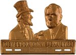 ROOSEVELT AND UNCLE SAM "DRIVE AHEAD WITH ROOSEVELT" OUTSTANDING LICENSE PLATE ATTACHMENT.