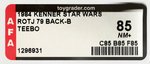 "STAR WARS: RETURN OF THE JEDI - TEEBO" 79 BACK-B AFA 85 NM+.