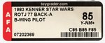 "STAR WARS: RETURN OF THE JEDI - B-WING PILOT" 77 BACK-A AFA 85 Y-NM+.