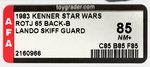 "STAR WARS: RETURN OF THE JEDI - LANDO CALRISSIAN (SKIFF GUARD DISGUISE)" 65 BACK-B AFA 85 NM+.