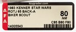 "STAR WARS: RETURN OF THE JEDI - BIKER SCOUT" 65 BACK-A AFA 80 NM.