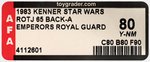 "STAR WARS: RETURN OF THE JEDI - EMPEROR'S ROYAL GUARD" 65 BACK-A AFA 80 Y-NM.