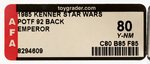 "STAR WARS: POWER OF THE FORCE - THE EMPEROR" 92 BACK AFA 80 Y-NM.