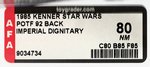 "STAR WARS: POWER OF THE FORCE - IMPERIAL DIGNITARY" 92 BACK AFA 80 NM.