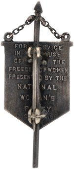 IMPORTANT AND RARE WOMEN'S SUFFRAGE SILENT SENTINELS STERLING AWARD PIN.