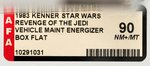 "STAR WARS: REVENGE OF THE JEDI - VEHICLE MAINTENANCE ENERGIZER" BOX FLAT AFA 90 NM+/MT.