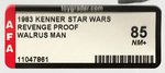 "STAR WARS: REVENGE OF THE JEDI - WALRUS MAN" PROOF CARD AFA 85 NM+.