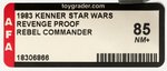 "STAR WARS: REVENGE OF THE JEDI - REBEL COMMANDER" PROOF CARD AFA 85 NM+.