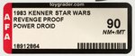 "STAR WARS: REVENGE OF THE JEDI - POWER DROID" PROOF CARD AFA 90 NM+/MT.