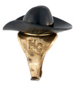 HOPALONG CASSIDY REMOVABLE HAT PREMIUM RING WITH COMPASS.