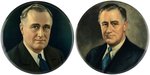 PAIR OF MAMMOTH FRANKLIN D. ROOSEVELT PORTRAIT BUTTONS.