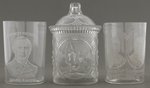 TRIO OF McKINLEY GLASSES INCLUDING JUGATE FROM 1896.