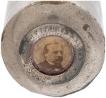 "FOR PREST GROVER CLEVELAND" 1888 PORTRAIT INSET ON TOP OF SNAKESKIN MOTIF CANE.