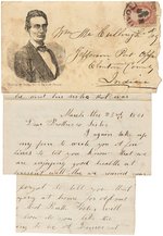 LINCOLN PORTRAIT COVER WITH LETTER DATED TWO WEEKS AFTER HIS INAUGURATION.
