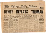 ICONIC "DEWEY DEFEATS TRUMAN" CHICAGO TRIBUNE NEWSPAPER.