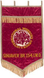 INTERNATIONAL WORKERS ORDER ORNATE LABOR BANNER.