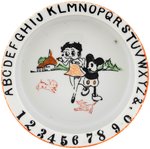MICKEY MOUSE & BETTY BOOP GLAZED CHINA DISH/PLATE TRIO.