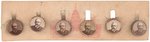 ORIGINAL CARD HOLDING 6 LAPEL STUDS WITH HARRISON UNCOMMON  REAL PHOTOS C. 1888.