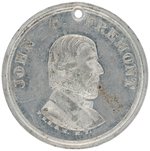 "JOHN C. FREMONT" WHITE METAL MEDAL DeWITT 1856-4.