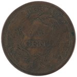 "VOTE THE LAND FREE"  1844 OR 1848  COUNTERSTAMPED SLOGAN ON U.S. LARGE CENT.