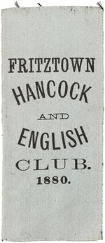 "FRITZTOWN HANCOCK AND ENGLISH CLUB 1880" RIBBON UNLISTED IN SULLIVAN/FISCHER.