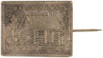 "HARRISON & REFORM" RECTANGULAR BRASS SHELL PIN UNLISTED IN DeWITT & HAKE.