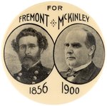 SCARCE "FOR FREMONT 1856 McKINLEY 1900" BOLD JUGATE BUTTON UNLISTED IN HAKE.