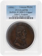 FREMONT MEDAL DeWITT 1856-2 IN COPPER PCGS AU 58.