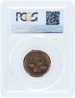 CLAY MEDAL DeWITT 1844-36 IN BRASS AND PCGS GRADED  MINT STATE 64 (OF POSSIBLE 70).