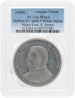 TAYLOR DeWITT 1848-3 MEDAL IN WHITE METAL PCGS MS 63.