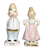 "GLYCAMINE" BEFORE & AFTER TWO-FACED SALT & PEPPER SET